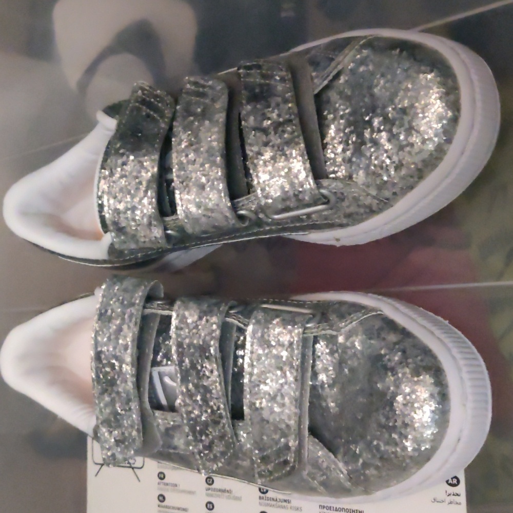 Puma silver Velcro sneakers